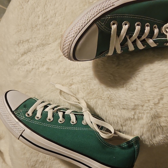 Converse All Star Green Canvas Sneakers Unisex Men 7 Womens 9 - Picture 6 of 11